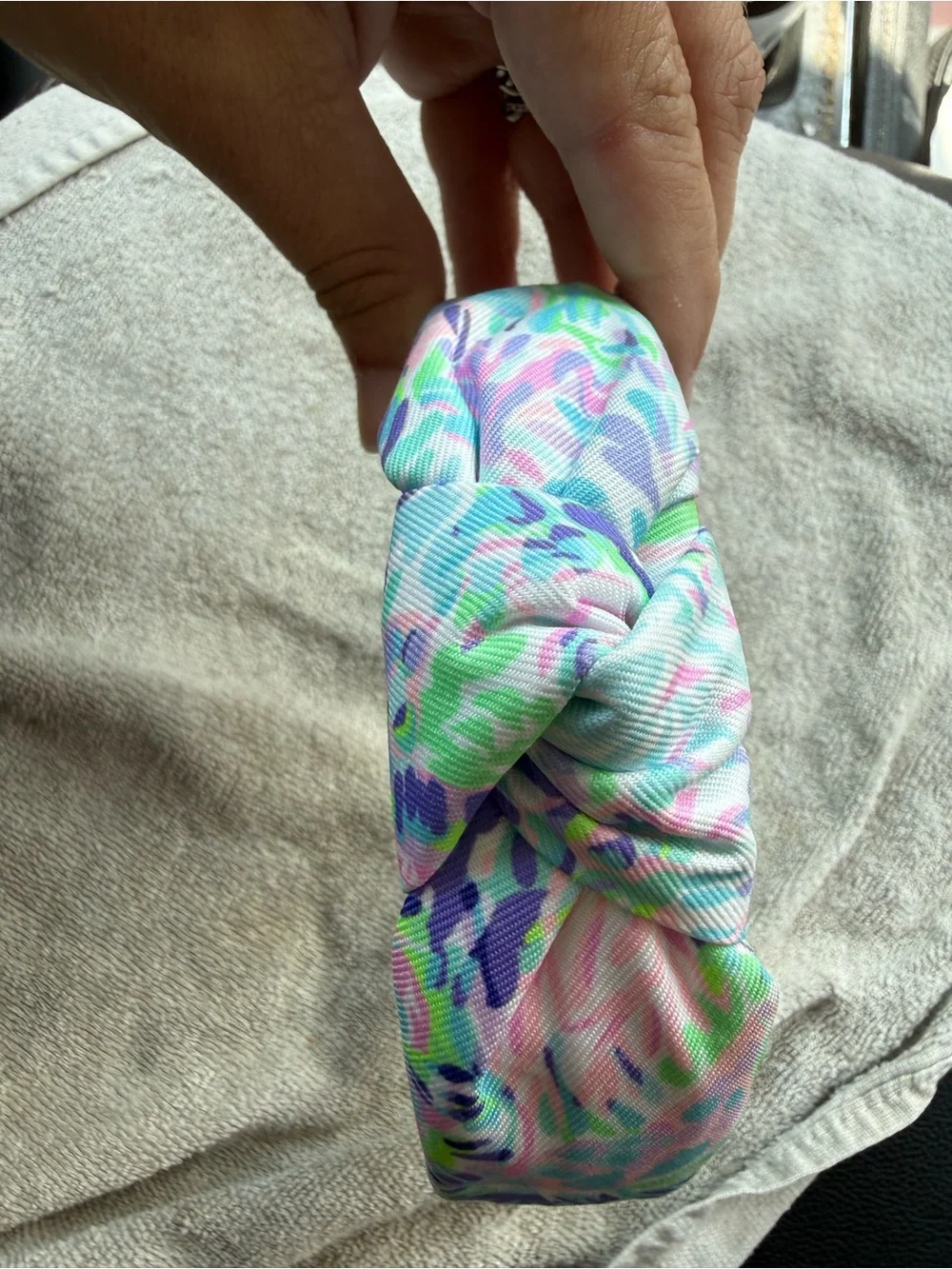 Lilly Pulitzer Knot Front Printed Fabric Headband in Pastel Floral